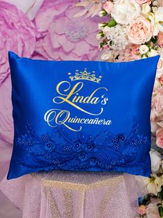 Royal Blue quinceanera kneeling pillow, shoes pillow Kneeling Pillow, Money Card Box, Royal Blue Quinceanera, 15 Candles, Royal Blue And Gold, Azul Real, Money Cards, Royal Blue Color, Candle Set