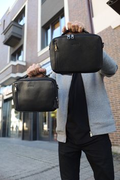 "Unveil the epitome of craftsmanship and style with our NEVADA Men's Leather Bag - a meticulously handmade creation tailored for the contemporary man.  This sleek and versatile black bag transcends the ordinary, serving as the perfect small crossbody bag for those who carry their world with them.  Make a statement with the ideal \"Gift for Him.\" The NEVADA Men's Bag is more than just a men's crossbody bag;  it's a carefully designed masterpiece that combines functionality with sophistication.  Mens Leather Bag FEATURES:  ▪️ 2 main compartments with zippers  ▪️ 3 interior pockets  ▪️ 2 exterior zippered pockets  ▪️ Comes with a long strap  ▪️ Smooth leather or embossed leather  ▪️ Size: 27 x 20 x 7 cm / 10.63 x 7.87 x 2.76 inches / Embrace the artistry of this small leather shoulder bag, e Men's Briefcase, Men's Messenger Bag, Mens Crossbody Bag, Handmade Leather Bag, Briefcase For Men, Bags For Men, Bags Black, Mens Leather Bag, Modern Gentleman