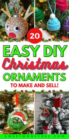 Decorate your Christmas tree with these easy DIY ornament ideas! From rustic designs to Disney-inspired decorations, there's something for everyone, including fun crafts for kids. Create unique gifts or items to sell, all while adding personal charm to your holiday décor. Make this festive season unforgettable with these creative and budget-friendly ornaments. Christmas Craft Ideas To Make Simple, Diy Xmas Ornaments Cricut, Easy Homemade Christmas Ornaments Diy, Cheap Homemade Christmas Ornaments, Christmas Crafts With Ornament Balls, Easy Diy Xmas Ornaments, Diy Ornaments Christmas Gifts, Easy Christmas Crafts Ornaments, Handmade Ornaments Diy Gift Ideas