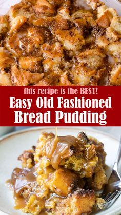 Easy Old Fashioned Bread Pudding Recipe Old Fashioned Bread Pudding Recipe, Bread Pudding Recipe Easy, Old Fashioned Bread, Pudding Recipes Homemade