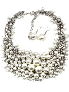 Occasion: Date / EventJewelry Material: Pearl Party Jewelry Chain In Alloy, Party Jewelry Beaded Alloy, Party Jewelry With Beaded Alloy, Party Beaded Alloy Jewelry, Alloy Dangle Jewelry With Adjustable Chain, Adjustable Dangle Jewelry With Alloy Chain, Silver Pearl Chain Jewelry For Party, Party Jewelry With Silver Chain, Party Silver Jewelry With Pearl Chain