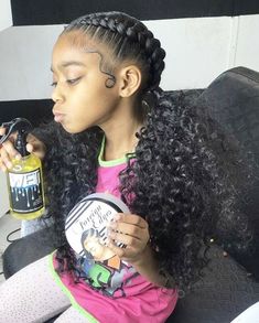 Two French Braids, New Natural Hairstyles, Black Curls, French Braids, Easy Hairstyles For Medium Hair, French Braid Hairstyles, Girls Hairstyles Braids, Black Kids Hairstyles, Girls Braids