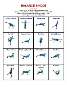 an exercise poster showing how to do a balance