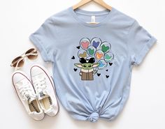 Disney Family Shirt, Kids Disney Shirts, Disney Balloons, Yoda Shirt, Matching Disney Shirts, Disney Trip Shirts, Mickey Balloons, Disneyland Vacation, Disneyland Trip