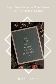 a christmas card with the words eight creative letter board ideas for the holiday season