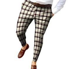 Men's Smart Casual Plaid Pants Refined and stylish, our men's Smart Casual Plaid Pants are the perfect companion for your work wardrobe. Pair them with a shirt and sneakers for a smart casual look that can be dressed up or down. The prolyf Styles Men's Smart Casual Plaid Pants is the perfect combination of style and comfort. It features a comfortable poly-blend material that is designed with a smooth feel, giving you a tailored look and feel. Every pair worth the choice, free shipping makes it worth the deal. The Men's Smart Casual Plaid Pants feature:- Product Info: The most comfortable and light weight material: cotton. It's a versatile, breezy suit pant that goes with just about anything. Designed for spring and autumn, the color is crisp and the style is classic. Button fly pant closur Casual Slim Fit Dress Pants For Business, Casual Business Work Trousers, Casual Ankle-length Business Work Pants, Best Mens Pants, Casual Men Pants, Red Plaid Pants, Button Fly Pants, Money Clothes, Checkered Pants