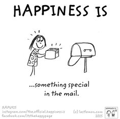 a cartoon drawing of a mailbox and a woman with her hand in the mail