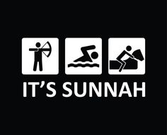 the words it's sunnah written in white on a black background with an image of