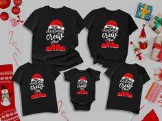 LIMITED TIME OFFER - 20% OFF if you Buy 4 or more items! 🎄 Matching Family Christmas Shirts | Custom Xmas Crew Tees with Pets! | Custom Family Name🎄 Make this holiday season unforgettable with our Matching Family Christmas Crew Shirts, perfect for family gatherings, Christmas parties, birthday gifts, holiday photos, and cozy celebrations. Personalize your Christmas group tees with name, and even include your beloved dog for a special touch. These custom Xmas tees are ideal for creating lasting memories while embracing the festive spirit! You can get our Matching Xmas Shirts in 3 different colors and sizes from adults to babies. Please see the picture in the listing above for the sizing chart. If you looking for a special Christmas Shirt design? Please feel free to send us a message for y Christmas Shirts Family, Matching Family Christmas Shirts, Christmas Matching, Xmas Tees, Name Christmas, Christmas Family Photos, Pet Shirts, Family Tees, Xmas Shirts