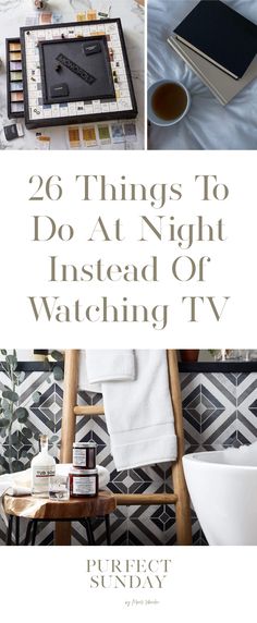 Watching hours of television is isolating even if you’re not watching it alone. It takes away time that could be spent with your partner, or children in a more meaningful way.And this next thought might be the biggest downside of all! The accumulation of lost hours that could have been used doing something more meaningful. It’s time spent that we can never get back. So with that thought in mind, here’s a list of 26 things to do at night instead of watching Tv. How To Stop Watching Tv, Things To Do Besides Watch Tv, Things To Do Instead Of Watching Tv, Things To Do Once A Month, Things To Do While Watching Tv, Instead Of Watching Tv, Things To Do At Night, Night Activities, Racing Thoughts