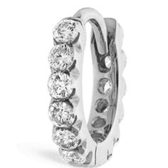 Maria Tash 6.5mm Invisible Set Diamond Eternity Hoop Earring. White Gold 18k. 0.15ct Diamond, Vs2/G Worn Once. Maria Tash, Diamond Eternity, Color White, Jewelry Earrings, Hoop Earrings, White Gold, Women Jewelry, Size 6, Gold