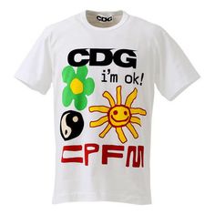 COMME des GARCONS x Cactus Plant Flea Market I'm Okay T-shirt 'White' SG-T001-051-1 Cactus Plant Flea Market, I'm Okay, Streetwear T Shirts, Clothing Business, Cactus Plant, Sports Sneakers, Streetwear Tshirt, Comme Des Garcons, Stylish Sneakers