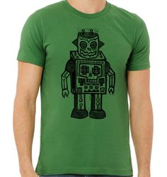 Woodcut Funhouse · Products · Skull Robot Linocut Printed T-Shirt · Shopify