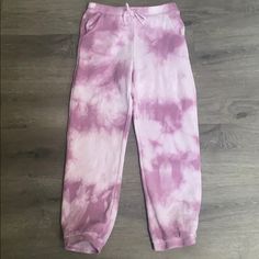 Never Worn, Cuffed Sweats With Pockets And Drawstring - New And Never Worn - Great Condition - Fit An Xs In Women’s *Not Available For Purchase Atm* Tie Dye Girl, Pink Fleece, Fleece Sweatpants, Kids Bottoms, Pink Girl, Pink White, Not Available, Tie Dye, Sweatpants