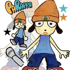 an image of a cartoon character on a skateboard with the caption papa rapa