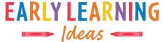 the words early learning ideas are written in colorful letters and crayon pencils