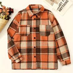 Brand New Rust Camel Brown Flannel Shacket Coat Plaid Button Down Shirt Jacket Brand New Without Tags In Excellent Condition- No Visible Flaws Soft And Cozy Not Too Thick (Perfect Medium Thickness) - Great For Fall Long Sleeve Collar Longline Drop Shoulder Polyester And Elastane Blend Non- Stretch True To Size Pockets Right Thickness 4= S; 6 = M; 8/10 = L; 12= Xl; 14 = Xxl Leave A Comment Below If Any Questions! Other Listings: Boho, Bohemian, Anthropologie, Free People, Johnny Was, Antique, Anc Brown Shacket With Lapel Collar And Buttoned Pockets, Brown Long Sleeve Shacket With Buttoned Pockets, Brown Shacket With Buttoned Pockets, Brown Button-up Shacket With Buttons, Brown Button-up Shacket, Brown Lapel Collar Shacket With Buttons, Brown Long Sleeve Shacket With Snap Buttons, Brown Collared Shacket With Buttoned Pockets, Oversized Casual Orange Outerwear