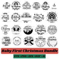 baby first christmas bundle svg files