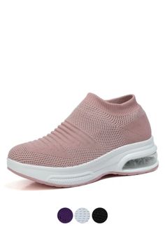 Kalu Women's Sneaker Shoes | Ultrasellershoes.com – Ultra Seller Shoes Breathable Slip-on Sneakers With Round Toe, Casual Pink Mesh Walking Shoes, Comfortable Slip-on Sneakers With Round Toe For Sports, Trendy Synthetic Walking Shoes With Round Toe, Trendy Cushioned Sneakers With Closed Toe, Comfortable Flat Platform Sneakers, Trendy Cushioned Closed-toe Sneakers, Casual Pink Walking Shoes With Round Toe, Slip-on Non-slip Walking Shoes With Round Toe