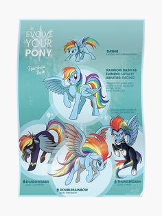 the evolution of ponies poster from my little pony movie, which is now in color