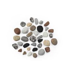 various rocks arranged in a circle on a white background