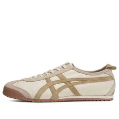 Onitsuka Tiger MEXICO 66 'Cream Beige Brown' 1183C076-101 - KICKS CREW Classic Beige Sneakers With Leather Sole, Beige Sneakers With Leather Sole For Streetwear, Retro Low-top Sneakers With Leather Sole, Vintage Beige Sneakers For Sports, Beige Vintage Sneakers For Sports, Retro Beige Sneakers With Gum Sole, Vintage Beige Leather Sneakers, Beige Vintage Leather Sneakers, Tiger Shoes