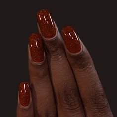 ILNP Spiced Cider - Warm Rustic Brown Holographic Jelly Nail Polish Shimmery Fall Nails, Mulled Wine Nail Color, Sparkling Cider Aesthetic, Ilnp Autumn, Copper Glitter Nail Polish, Ilnp Nail Polish, Gel Nail Polish Colors, Nail Polish Colors Fall, Spiced Cider