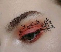 Eye Makeup Orange, Makeup Orange, Matte Make Up, Make Up Diy, Orange Eye Makeup, Halloweenský Makeup, Make Up Designs, Red Eye Makeup, Mekap Mata