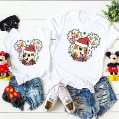 mickey and minnie mouse shirts with matching shorts