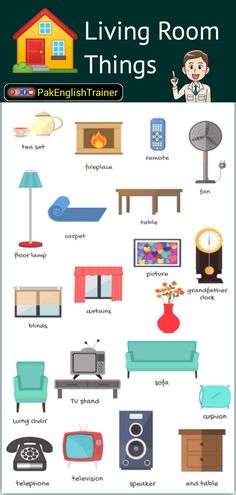 Names of things kept in the living rooms in every home | Learn to speak fluent English with Pak English Trainer | English Speaking 🗣️ Course

#Room #LivingRoom #home
#English #SpokenEnglish Spanish Ser, English Speaking Course, Room Attendant, Basic Spanish Words, Speak Fluent English, English For Beginners, Student Housing, Speaking Activities