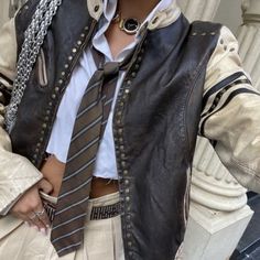 Worn Once Genuine Leather With Studs Leather Jacket Outfits, Looks Street Style, September 10, Eclectic Fashion, Bomber Jackets, 가을 패션, Hippie Style, Fashion Killa, Outfits Casuales