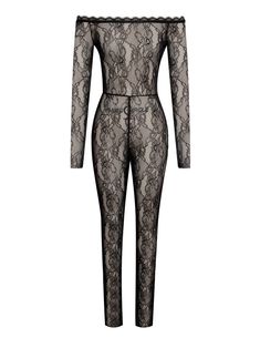 Lace Stretch Bodysuit For Night Out, Stretch Lace Bodysuit For Night Out, Stretch Lace Long Sleeve Bodysuit, Fitted Long Sleeve Lace Bodysuit, Elegant Long Sleeve Lace Bodysuit, Lace Jumpsuits And Rompers For Night Out, Fitted Lace Jumpsuit With Lace Trim, Night Out Lace Jumpsuits And Rompers With Lace Trim, Long Sleeve Lace Bodysuit For Party