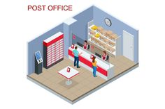 two people are standing in the post office waiting for their customers to come home from work