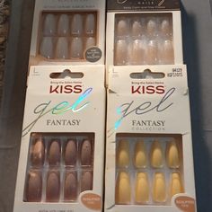 (4) Kiss Gel Fantasy - Long Length - 28 Nails In Each Box (1) Salon Acrylic Natural 76812 (28 Nails) (1) Classy Nails Natural With Glitter (28 Nails) 83603 (1) Soft Yellow, No Accents - 84129 (28 Nails) (1) Fantasy Collection Gel Sculpted Nails Mauve 86593 (28 Nails) Kiss Nails Glue On Short, Kiss Glue On Nails Medium, Kiss Press On Nails Glitter, Glue On Nails Kiss, Kiss Nails Glue On Short Cheap, Kiss Pink, Short Press On Nails, Sculpted Nails, Classy Wear