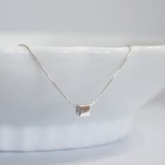 Sterling Silver Cube Necklace Everyday by alexandreasjewels Minimalist Silver Charm Necklace With Box Chain, Simple Box Chain Jewelry Gift, Simple Box Chain Jewelry For Gift, Minimalist Silver Chain Charm Necklace As Gift, Minimalist Silver Chain Charm Necklace For Gift, Minimalist Sterling Silver Charm Necklace With Box Chain, Sterling Silver Charm Necklace With Square Pendant, Silver Cube Jewelry For Gifts, Dainty Sterling Silver Charm Necklace With Square Pendant