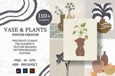 various vases and plants poster creator