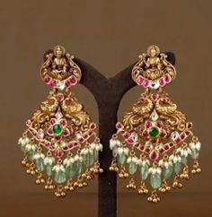 Beads Earrings Gold Indian, Kundan Chandbali Earrings Gold, Nakshi Earrings Gold, Gold Chandbali Earrings Design, Nakshi Jhumkas, Buttalu Earrings Gold, Bridal Earrings Indian, Kundan Earrings Jhumkas, Gold Chandbali Earrings