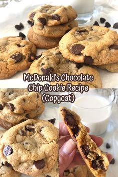 chocolate chip cookie recipe with milk and cookies