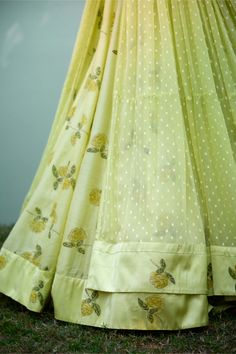 Radiate sophistication in this canary yellow hand block printed angrakha lehenga set, embellished with captivating lurex patchwork and intricate thread embroidery. Paired gracefully with an organza dupatta, this ensemble exudes elegance and charm. Crafted with meticulous attention to detail, it's the perfect choice for those seeking to make a stylish and memorable statement at any special occasion. Angrakha Lehenga, Kurta And Lehenga, Yellow Kurta, Organza Dupatta, Canary Yellow, Indian Designer Outfits, Thread Embroidery, Block Print, Lehenga