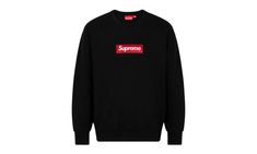 The Supreme Box Logo Crewneck “Black” is one of several colorways of the “World Famous” streetwear brand’s heavyweight cotton sweatshirt from its Fall/Winter 2022 line.  The Supreme Box Logo Crewneck is one of the brand’s most popular items, and has been a part of Supreme’s core collection since opening in 1994.  Here, the crewneck sweatshirt features an all-black cotton construction with its classic red Box Logo embroidered on the chest.