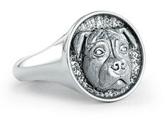 Pit Bull Classic Round Signet Ring Title Pitbull Lover, Pit Bulls, Dog Pet, My Dog, Signet Ring, Pitbull, Yellow Gold Rings, Custom Engraving, Dog Lovers