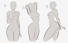 an image of a woman's body in three different positions, including the back and side