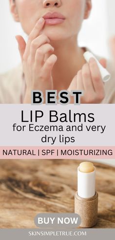 best lip balms natural Lip Moisturizer Diy, 3 Ingredient Lip Balm, Diy Lip Care, Beeswax Moisturizer, Moisturizer Diy, Best Lip Balms, Very Dry Lips