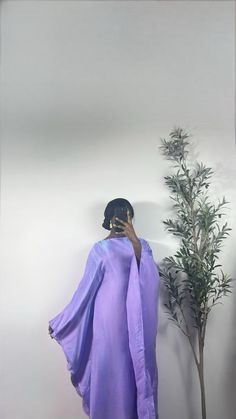 Shiny Butterfly Dress with a sewed in belt, you can decide to tie the belt or wear it loose for a more modest fit. Purple Abaya, Xmen Oc, Butterfly Abaya, Shiny Butterfly, Whimsical Cottage, 17 Birthday, Hair Wrap Scarf, Modest Fits, Modesty Fashion