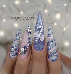 Rhinestone Snowflake Nails, Nails Board, Light Nails, Kawaii Nails, Snowflake Christmas