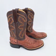 Anderson Bean Caiman Western Cowboy Boots. Brown Women's 8 Mens 6.5 Caiman And Cow Leather. Heel Height 1.25 " Shaft Height 10" Approx. Made In America Good Used Condition Smoke Free Cat Friendly Home Offer Welcome Sku: Ld: 924 Cowboy Boots Brown, Free Cats, Free Cat, Cat Friendly Home, Boots Brown, Western Cowboy Boots, Cat Friendly, Made In America, Western Cowboy