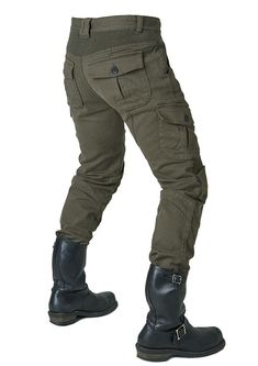 MOTORPOOL OLIVE Men's Motorcycle Riding Jean Cargo Pants – uglyBROS USA Fitted Khaki Jeans With Cargo Pockets, Khaki Straight Leg Jeans With Flap Pockets, Fitted Khaki Bottoms With Patch Pockets, Jean Cargo Pants, Motorcycle Riding Jeans, Motorcycle Pants, On Knees, Mens Fashion Wear, Smart Casual Style