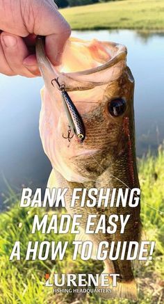 a person holding a fish with the caption bank fishing made easy how to guide