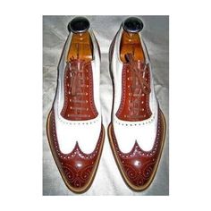 Title: Trendy Mustard Tan Brown Leather & White Leather Brogue Dress Party Wear Wing Tip Brogue Shoes Buy New Men's Formal Premium Quality Handmade Description: Customized Shoe-making is widely accepted as a Art that was being practiced from the origin of Human-Being on The Planet Earth. In the center of Margella Hills & in the Heart of Islamabad (PAKISTAN) our business was established in Earlier 1900's. WE are dealing in Pure Leather Handcrafted Products for Men's, Women & Children's ; which in Spectator Shoes, White Wing, Gentleman Shoes, Oxford Brogues, Burgundy Shoes, Lace Up Dress, Leather Brogues, Big Band, Hot Shoes