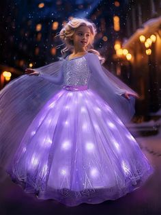 PRICES MAY VARY. Magical Light Up Dress Make your little princess dreams come true with UPORPOR magical light up princess dress costume which features a fun and magic design with sparkling lights that will enchant girls For Princess Design The glowing princess dress is made from high quality materials including a flowy pure purple tulle layer and soft long sleeve design and with freezing sequin in the front of chest catching the lights beautifully and add an extra touch of glamour Perfect For An Princess Dresses For Kids, Light Up Dress, Princess Dress Costume, Princess Costumes For Girls, Princess Dresses Kids, Princess Costume Kids, Toddler Dress Up, Light Up Dresses, Magical Light